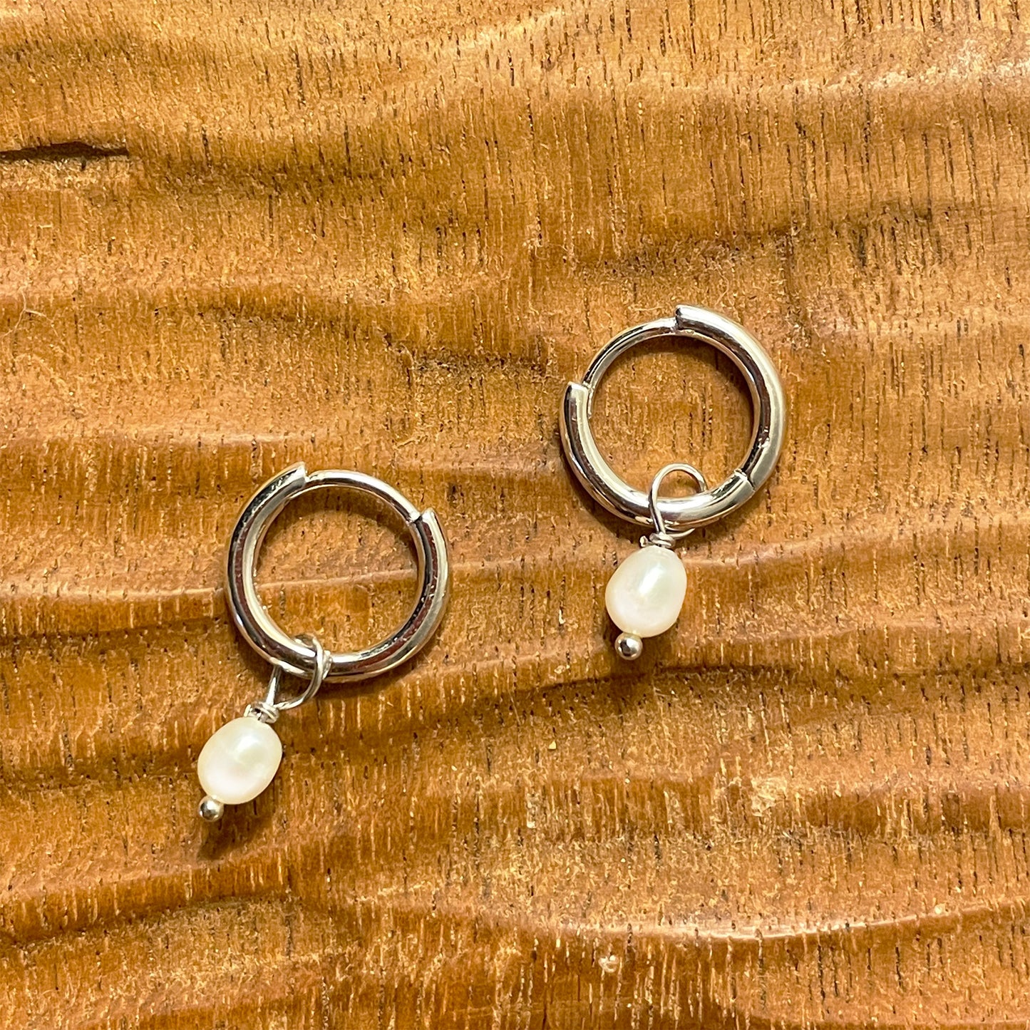 Pearl Drop Earrings in Silver