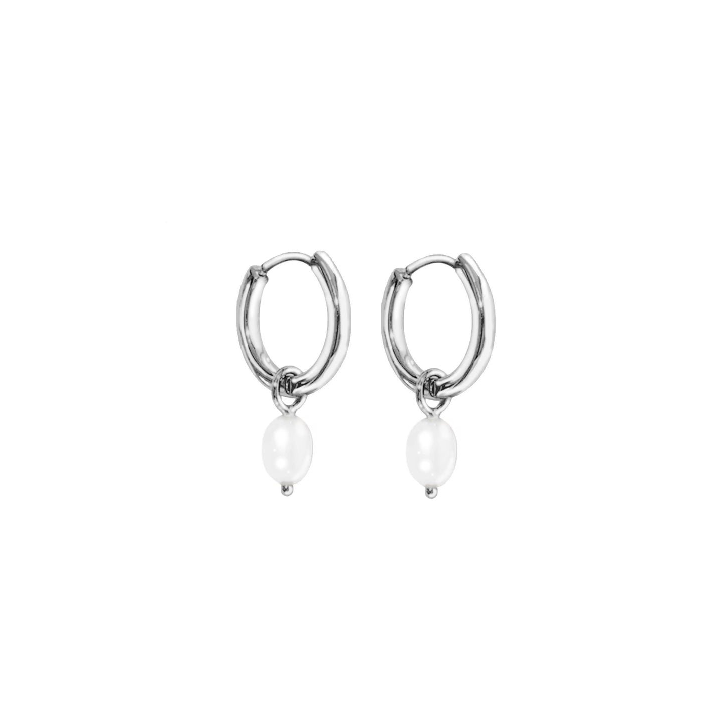 Pearl Drop Earrings in Silver