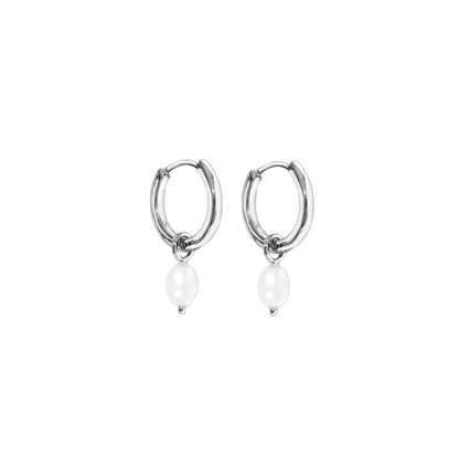 Pearl Drop Earrings in Silver