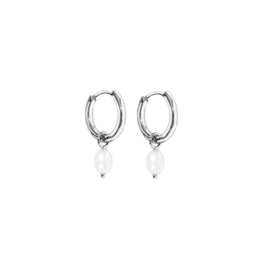 Pearl Drop Earrings in Silver