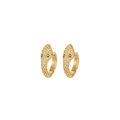 Medusa Huggie Hoop Earrings in Gold