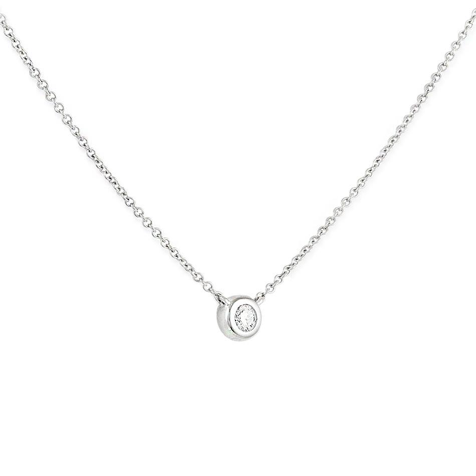 Solitaire Gemstone Necklace in Silver