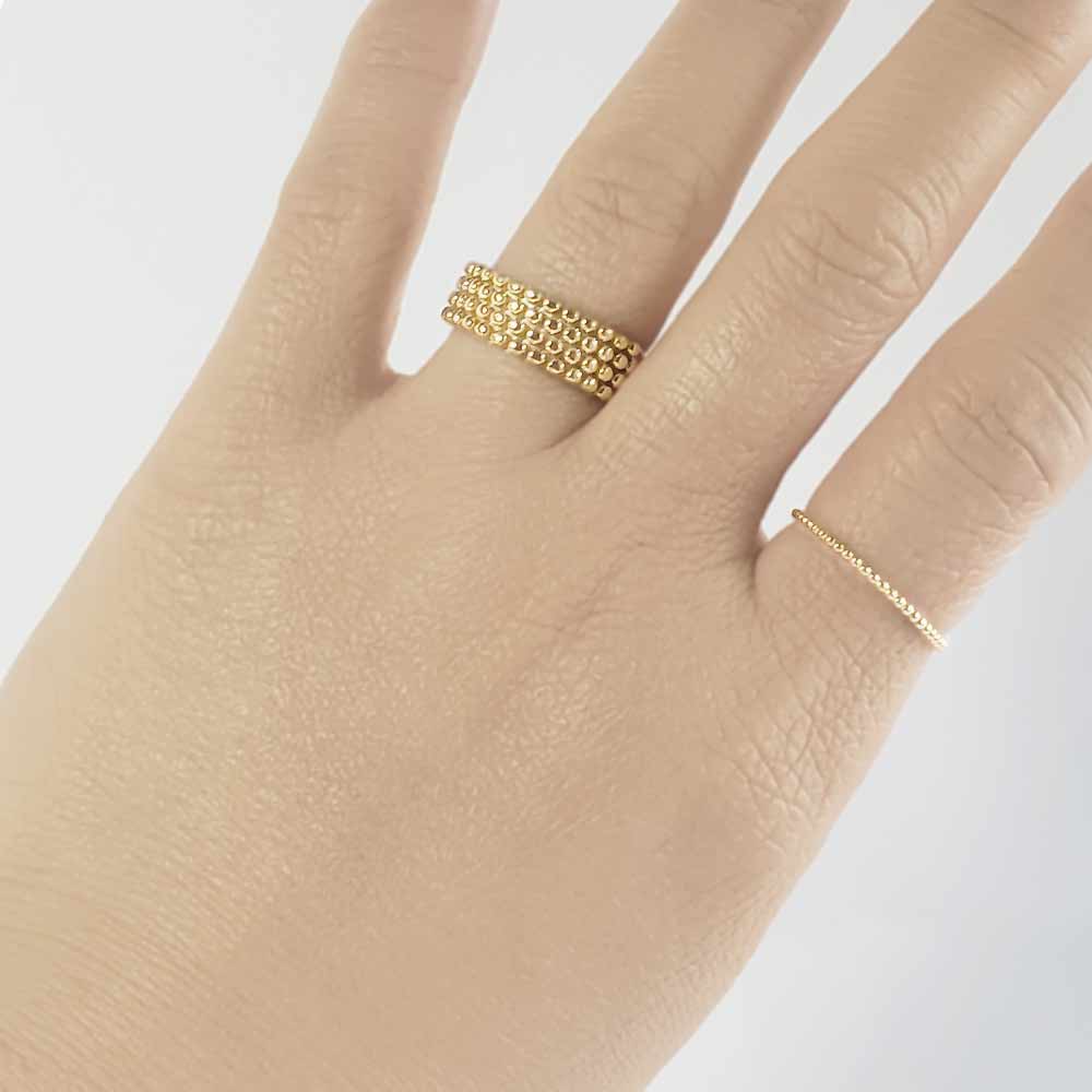 Motley Beaded Ring in Gold