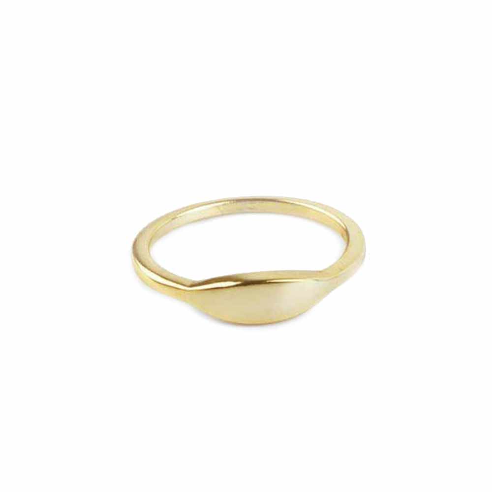 Slim Signet Ring in Gold