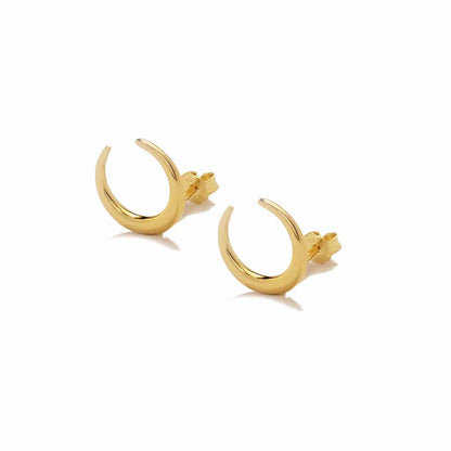 Horn Stud Earrings in Gold