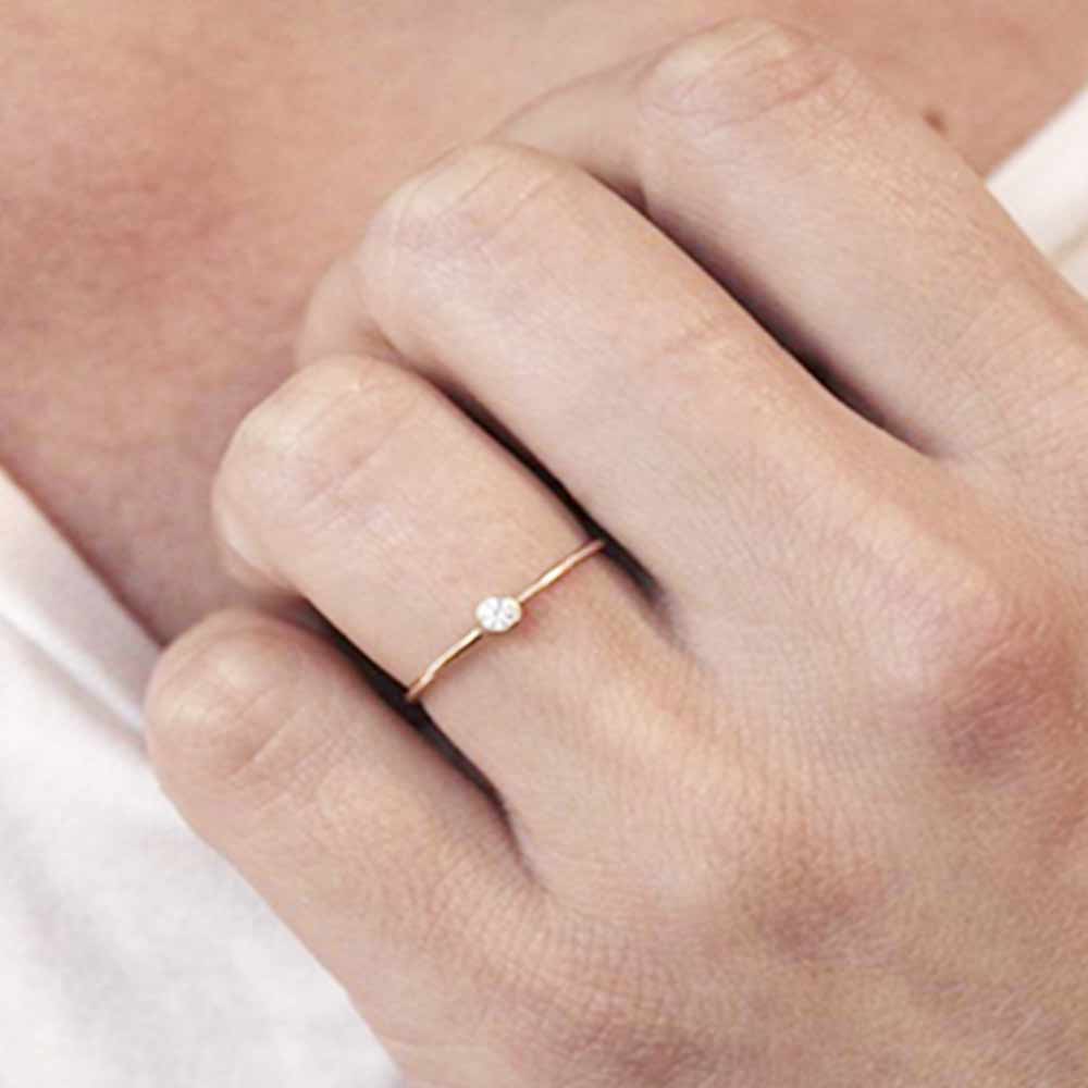 Solitaire Gemstone Ring in Gold