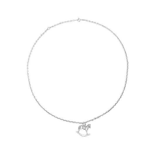 Horse Charm Silver Chain Necklace
