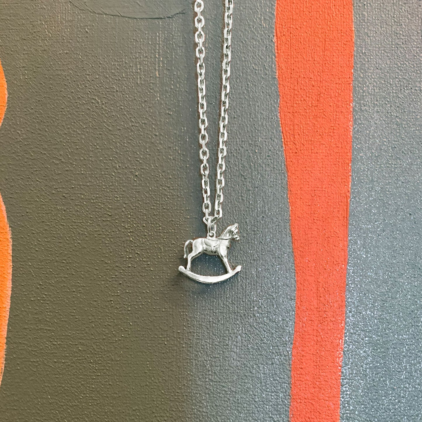 Horse Charm Silver Chain Necklace