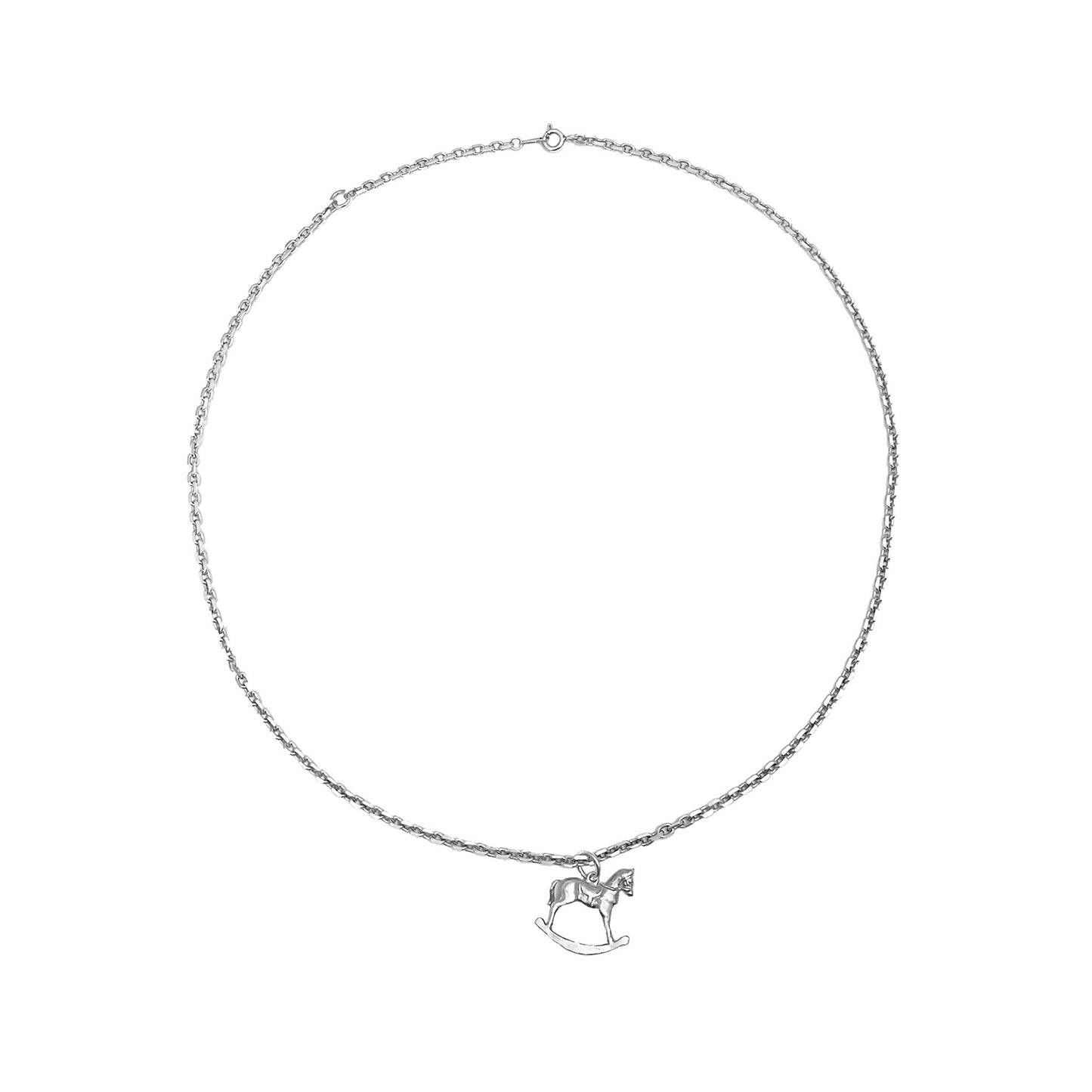 Horse Charm Silver Chain Necklace