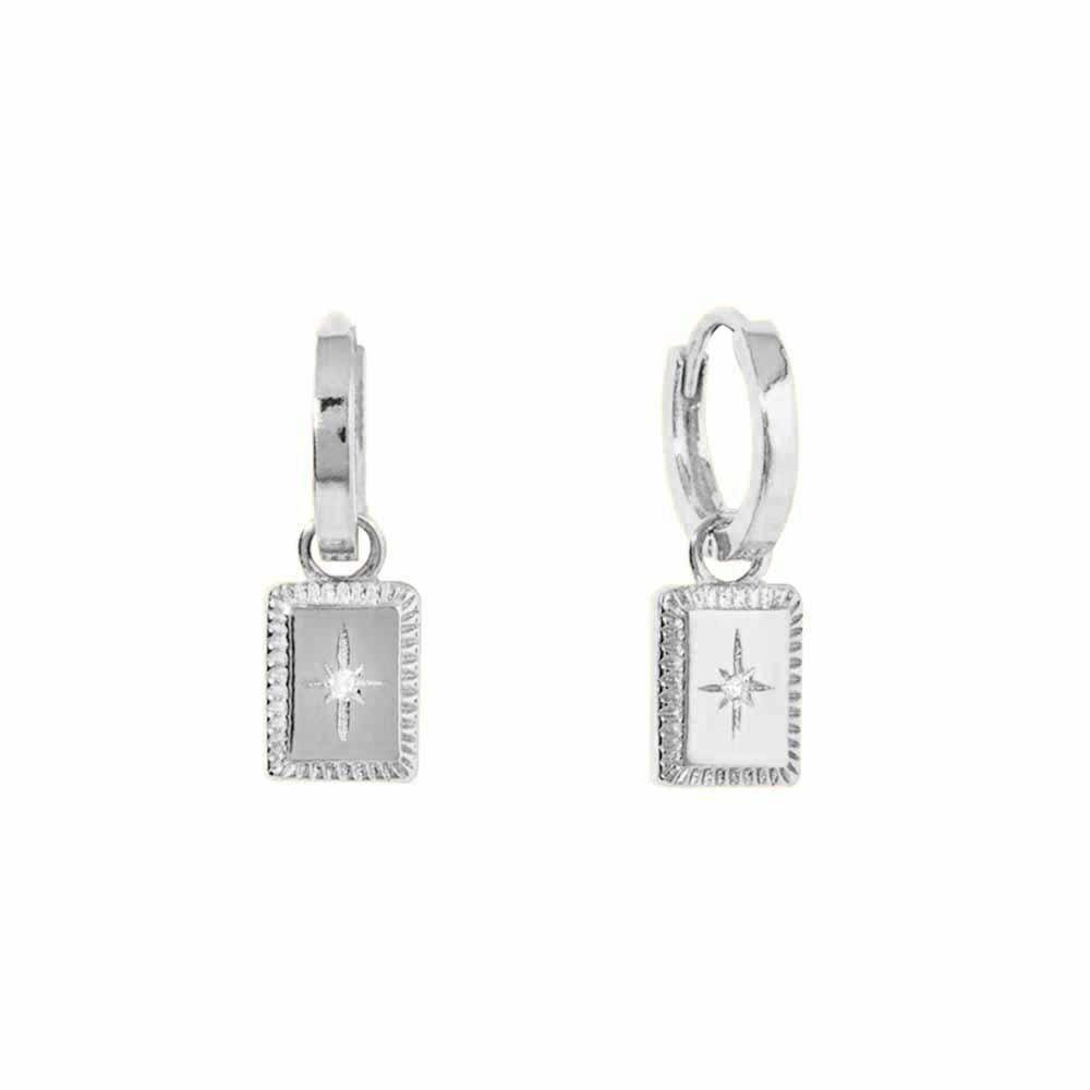 Mila Charm Earrings in Silver