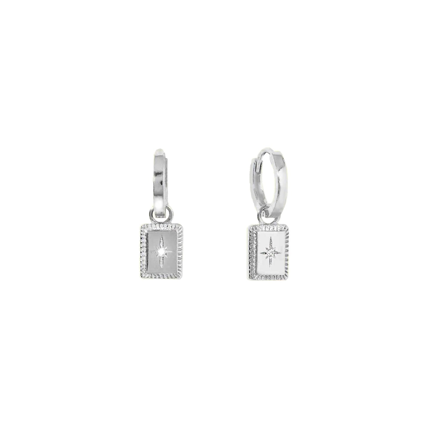 Mila Charm Earrings in Silver