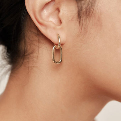 Linked Chain Earrings in Gold