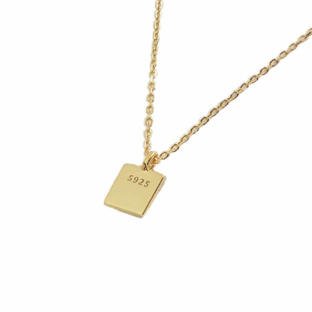 Piazza Square Pendant Necklace in Gold