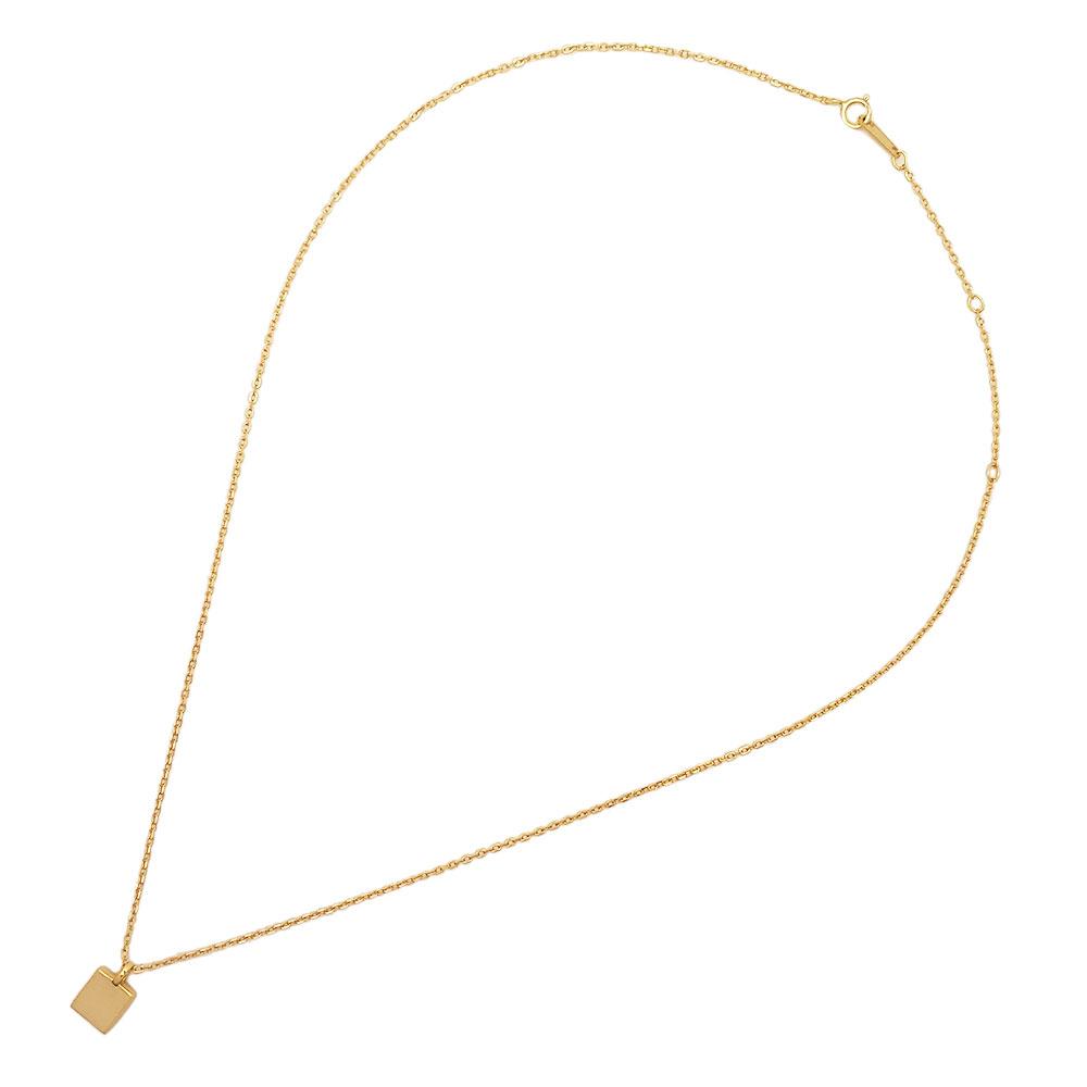 Piazza Square Pendant Necklace in Gold