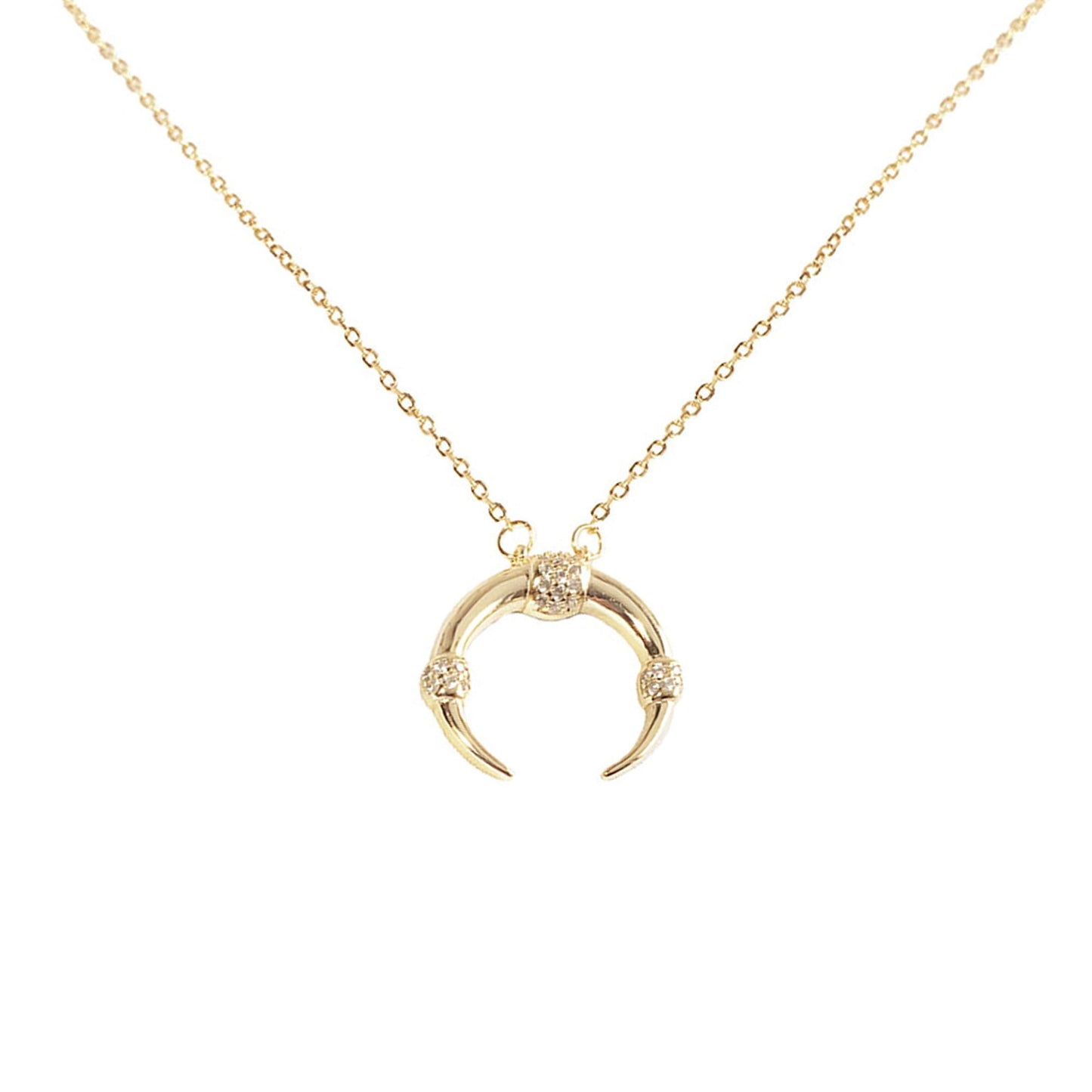Horn Crescent Necklace in Gold