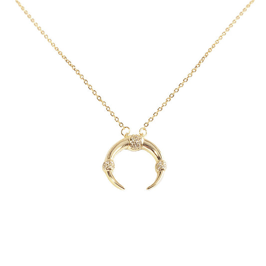 Horn Crescent Necklace in Gold
